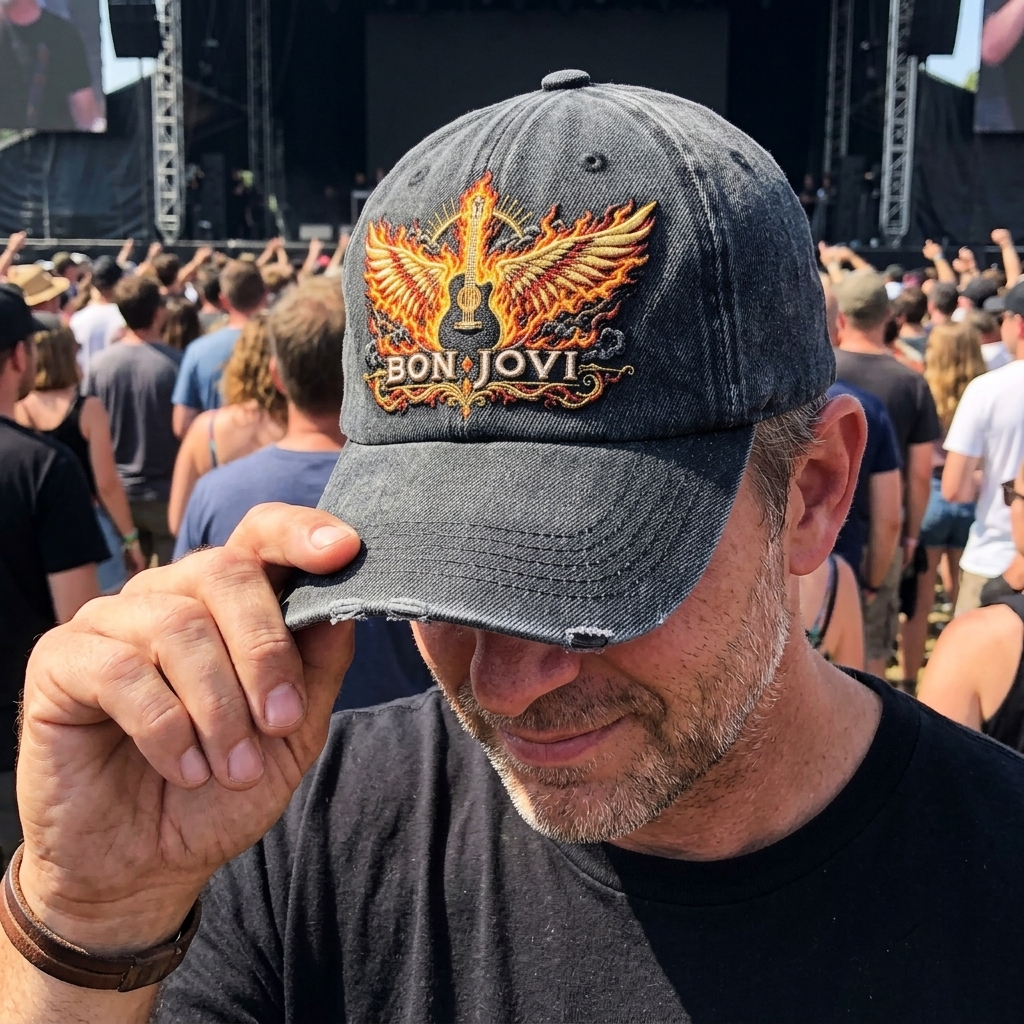 BJO Blazing Guitar Wings Denim Cap