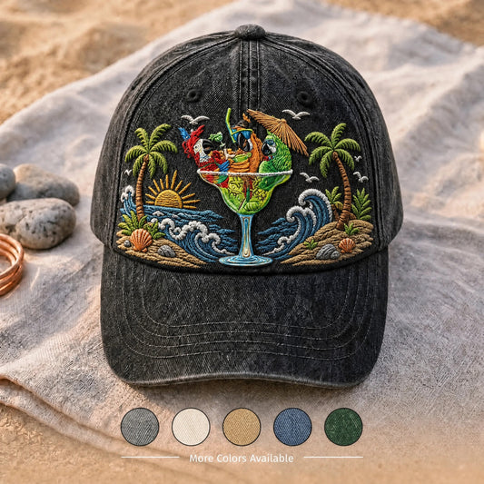 JBU Tropical Paradise Parrot Denim Cap