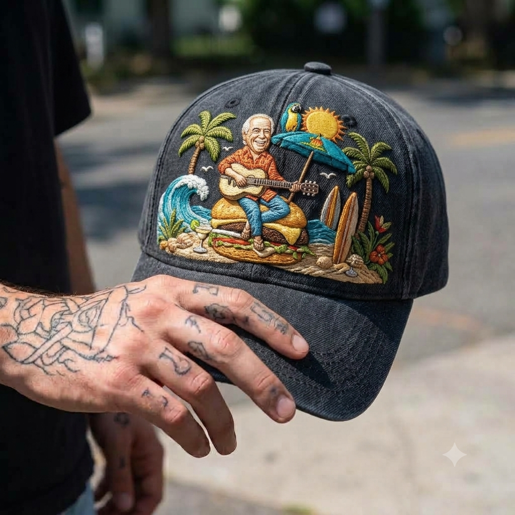 JBU Tropical Beach Guitar Cap