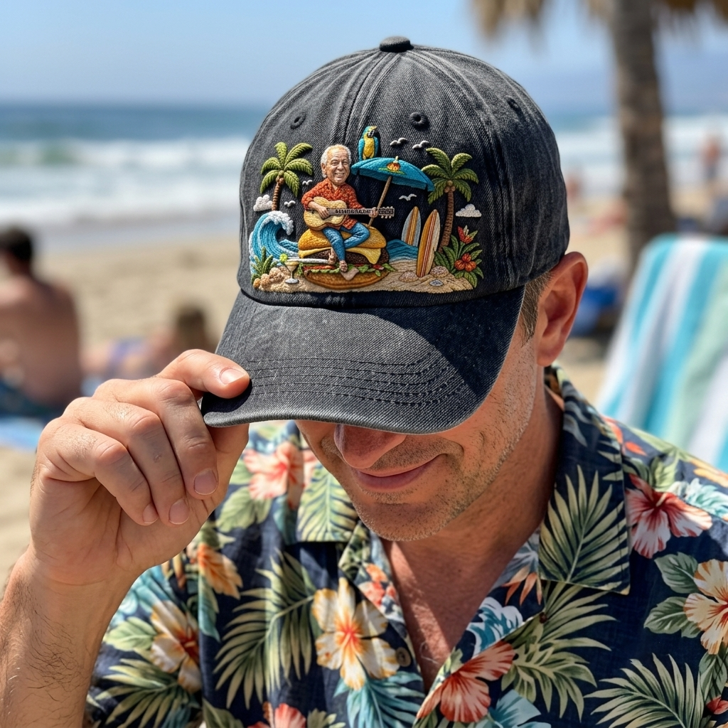 JBU Tropical Beach Guitar Cap